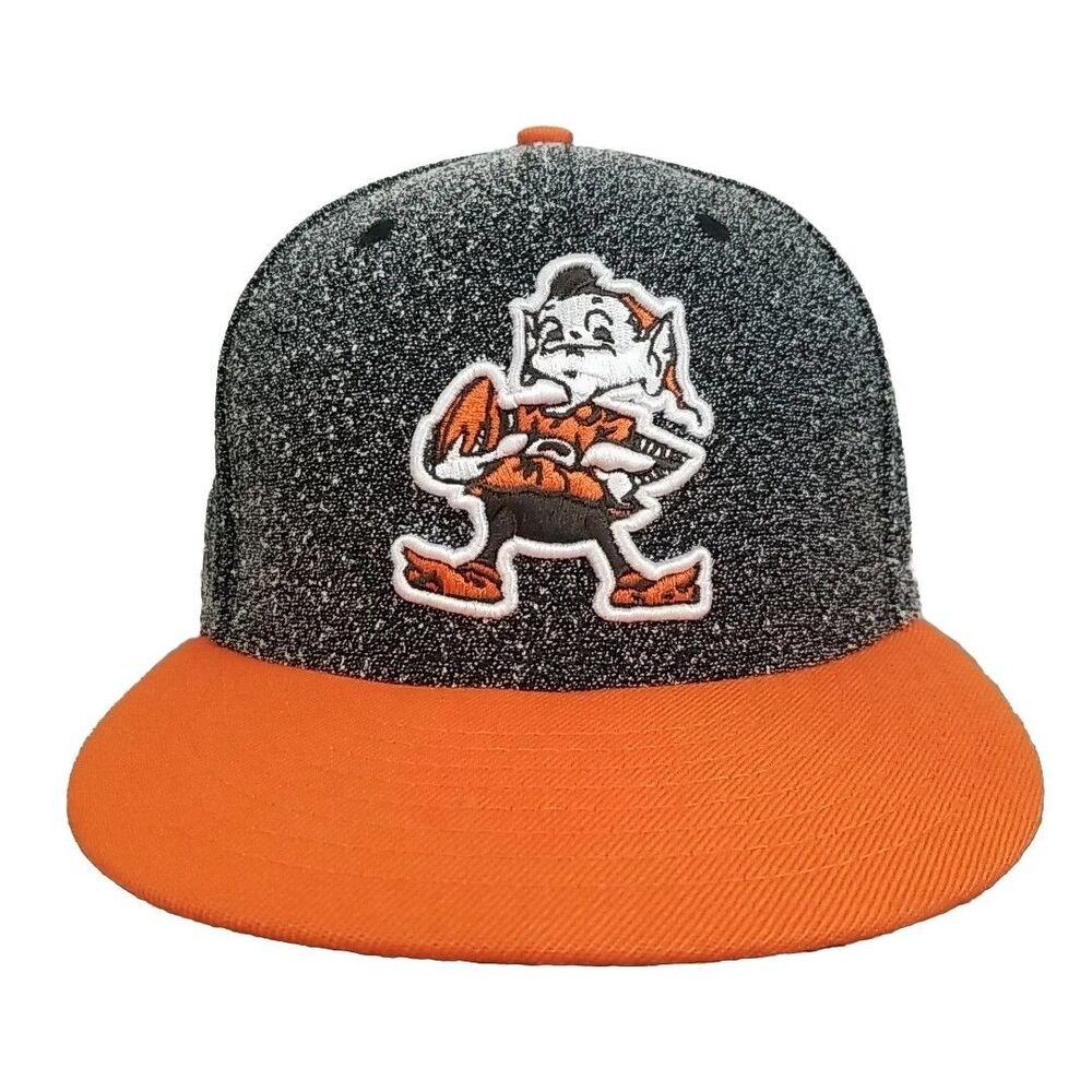New Era 59Fifty Size 7 Cleveland Browns Brownie Hat Cap Textured Throw Back EUC